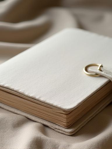 Hand-stitched linen notebook